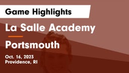 La Salle Academy vs Portsmouth  Game Highlights - Oct. 16, 2023