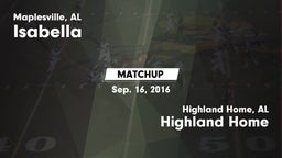 Matchup: Isabella vs. Highland Home  2016