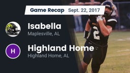 Recap: Isabella  vs. Highland Home  2017