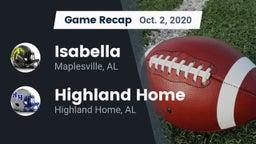 Recap: Isabella  vs. Highland Home  2020