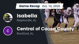Recap: Isabella  vs. Central of Coosa County  2020