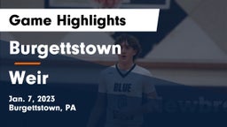 Burgettstown  vs Weir  Game Highlights - Jan. 7, 2023