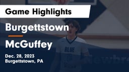 Burgettstown  vs McGuffey  Game Highlights - Dec. 28, 2023