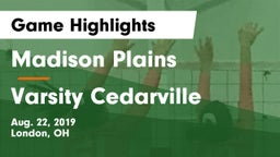 Madison Plains  vs Varsity Cedarville Game Highlights - Aug. 22, 2019