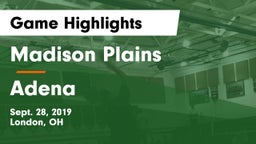 Madison Plains  vs Adena  Game Highlights - Sept. 28, 2019