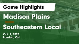Madison Plains  vs Southeastern Local  Game Highlights - Oct. 1, 2020