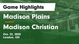 Madison Plains  vs Madison Christian  Game Highlights - Oct. 22, 2020