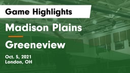 Madison Plains  vs Greeneview  Game Highlights - Oct. 5, 2021
