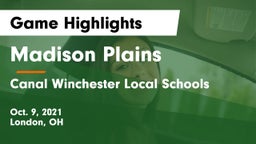 Madison Plains  vs Canal Winchester Local Schools Game Highlights - Oct. 9, 2021