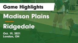 Madison Plains  vs Ridgedale Game Highlights - Oct. 19, 2021
