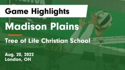 Madison Plains  vs Tree of Life Christian School Game Highlights - Aug. 20, 2022