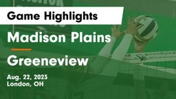 Madison Plains  vs Greeneview  Game Highlights - Aug. 22, 2023