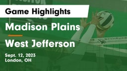 Madison Plains  vs West Jefferson  Game Highlights - Sept. 12, 2023