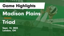 Madison Plains  vs Triad  Game Highlights - Sept. 14, 2023