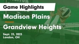 Madison Plains  vs Grandview Heights  Game Highlights - Sept. 23, 2023