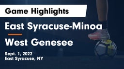 East Syracuse-Minoa  vs West Genesee  Game Highlights - Sept. 1, 2022