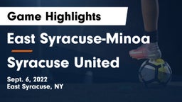 East Syracuse-Minoa  vs Syracuse United Game Highlights - Sept. 6, 2022