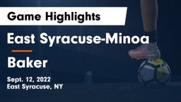 East Syracuse-Minoa  vs Baker  Game Highlights - Sept. 12, 2022