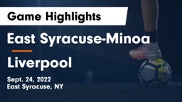 East Syracuse-Minoa  vs Liverpool  Game Highlights - Sept. 24, 2022