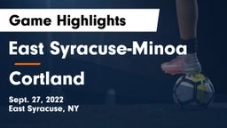 East Syracuse-Minoa  vs Cortland  Game Highlights - Sept. 27, 2022