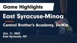 East Syracuse-Minoa  vs Central Brother's Academy, DeWitt Game Highlights - Oct. 11, 2022
