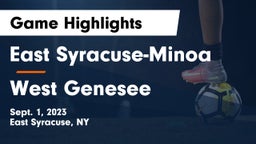 East Syracuse-Minoa  vs West Genesee  Game Highlights - Sept. 1, 2023