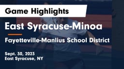 East Syracuse-Minoa  vs Fayetteville-Manlius School District  Game Highlights - Sept. 30, 2023