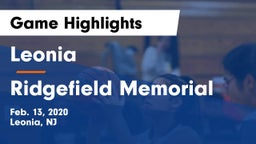 Leonia  vs Ridgefield Memorial Game Highlights - Feb. 13, 2020