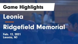 Leonia  vs Ridgefield Memorial  Game Highlights - Feb. 12, 2021