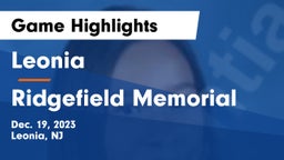 Leonia  vs Ridgefield Memorial  Game Highlights - Dec. 19, 2023