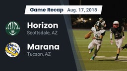 Recap: Horizon  vs. Marana  2018