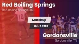 Matchup: Red Boiling Springs vs. Gordonsville  2020