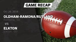 Recap: Oldham-Ramona/Rutland  vs. Elkton  2016