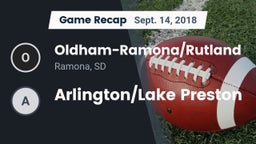Recap: Oldham-Ramona/Rutland  vs. Arlington/Lake Preston 2018
