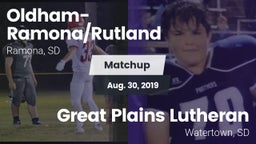 Matchup: Oldham-Ramona/Rutlan vs. Great Plains Lutheran  2019