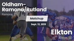 Matchup: Oldham-Ramona/Rutlan vs. Elkton  2019