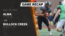 Recap: Alma  vs. Bullock Creek  2015