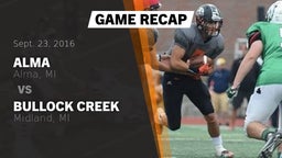 Recap: Alma  vs. Bullock Creek  2016