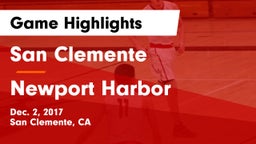 San Clemente  vs Newport Harbor  Game Highlights - Dec. 2, 2017