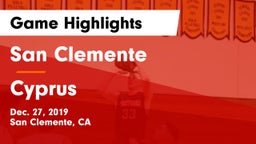 San Clemente  vs Cyprus  Game Highlights - Dec. 27, 2019