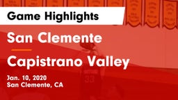San Clemente  vs Capistrano Valley  Game Highlights - Jan. 10, 2020