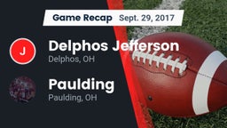 Recap: Delphos Jefferson  vs. Paulding  2017
