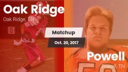 Matchup: Oak Ridge vs. Powell  2017
