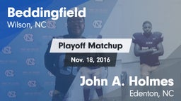 Matchup: Beddingfield vs. John A. Holmes  2016