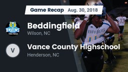 Recap: Beddingfield  vs. Vance County Highschool 2018
