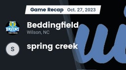 Recap: Beddingfield  vs. spring creek 2023