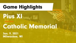 Pius XI  vs Catholic Memorial Game Highlights - Jan. 9, 2021