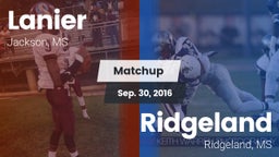 Matchup: Lanier vs. Ridgeland  2016