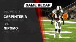 Recap: Carpinteria  vs. Nipomo  2016