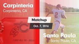 Matchup: Carpinteria vs. Santa Paula  2016